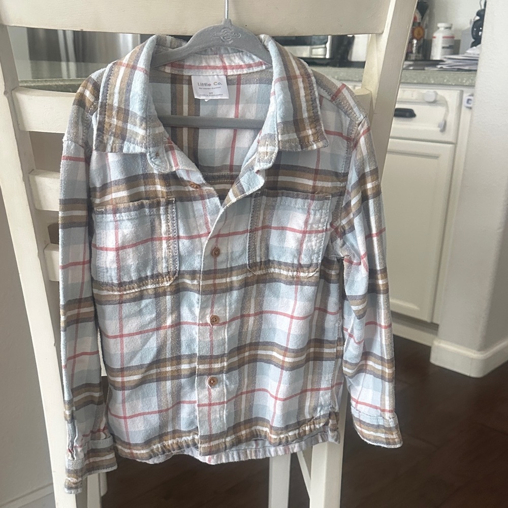 Plaid Button-Up Shirt by Little Co